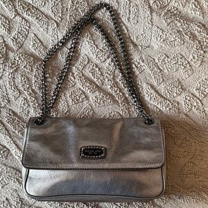 Micheal Kors Metallic Silver Chain Strap Women's Bag